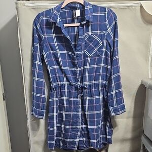 H&M Navy Plaid Shirt